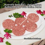 Australia beef mince 85CL Anggana's BURGER PATTY seasoned with Italian herbs ECONOMY THIN frozen price for 500g 5pcs